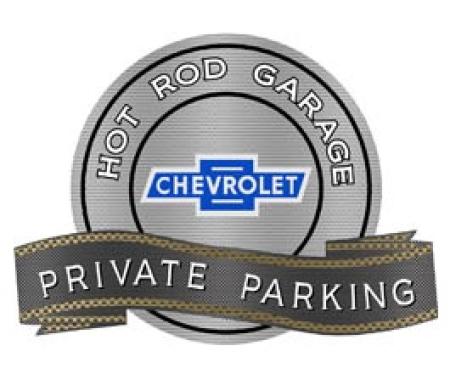 Chevy Vintage Bowtie Hot Rod Garage Private Parking Metal Sign, 18 X 14