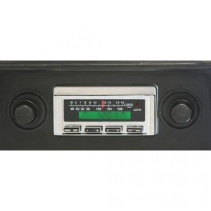Chevy II-Nova Stereo Radio, KHE-100, AM/FM, Manual Tuning, Chrome Face, 1968-1972