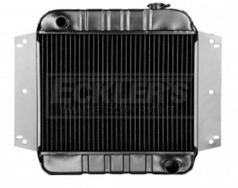 Nova And Chevy II US Radiator, Copper And Brass, Standard Duty, Three Row, 194CI And 230CI L6 Engine And Automatic Transmission, 1962-1965