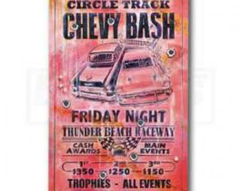 Circle Track Chevy Bash, Friday Night, Metal Poster
