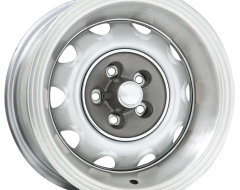 Wheel Vintiques 15x7 Chrysler Rallye Silver 5X4" bolt 4.25" backspace 61-5754044