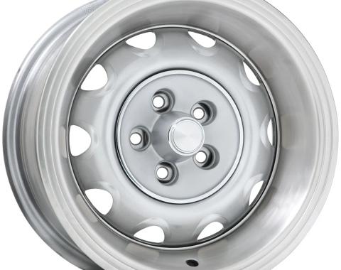 Wheel Vintiques 14x6 Chrysler Rallye Silver 5X4" bolt 4" backspace 61-465404