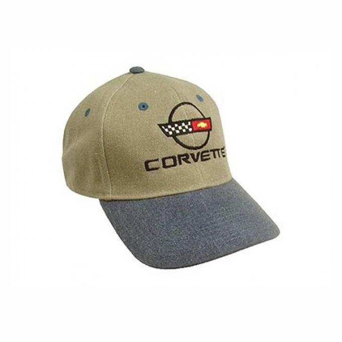 C4 Corvette Blue & Khaki Low Profile Brushed Twill Hat