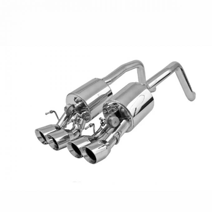 Corvette Exhaust System, With Quad Round Tips, Fusion, For Cars With NPP, B&B, 2008