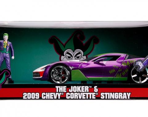 Jada 1:24 W/B - DC Comics - The Joker & 2009 Chevrolet Corvette Stingray (Purple/White/Green)