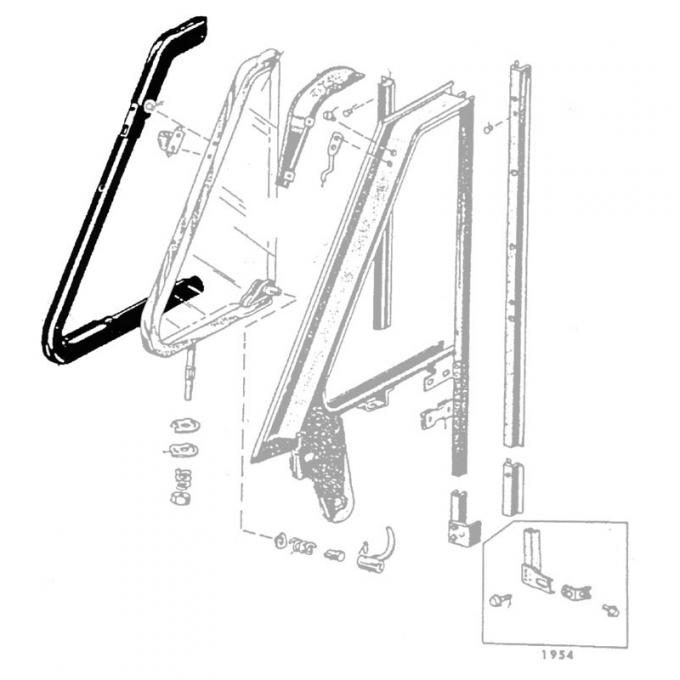 Dennis Carpenter Vent Window Rubber Seals - Victoria & Convertible - 1952-54 Ford Car BA-7621448-PR