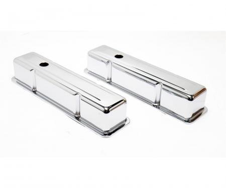 Chevy Small Block Valve Covers, Tall Style, Chrome, 1958-1986