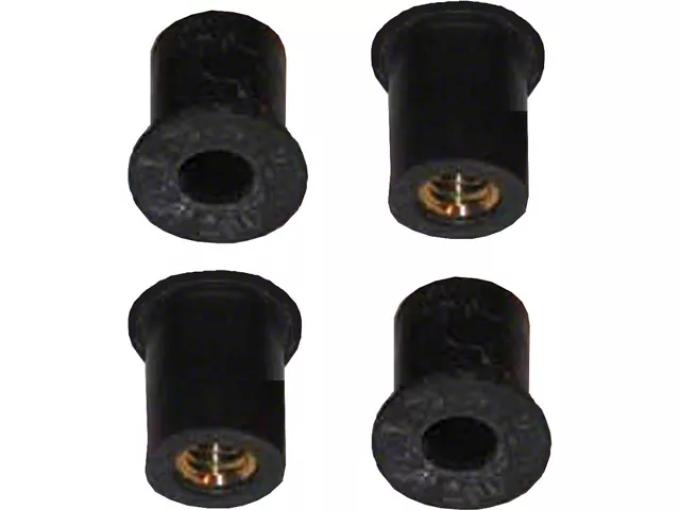 Redline Restomotive® 1958 Full Size Chevy 4 Piece Rubber Windshield Wiper Motor Well Nuts