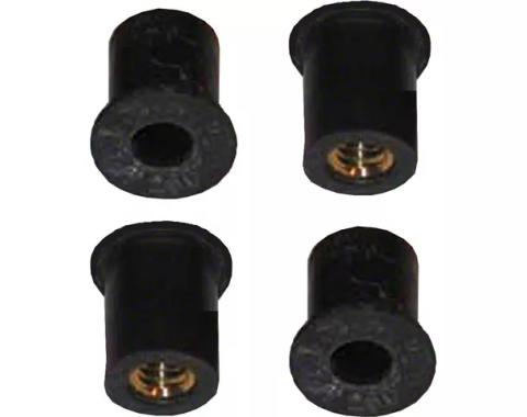 Redline Restomotive® 1958 Full Size Chevy 4 Piece Rubber Windshield Wiper Motor Well Nuts