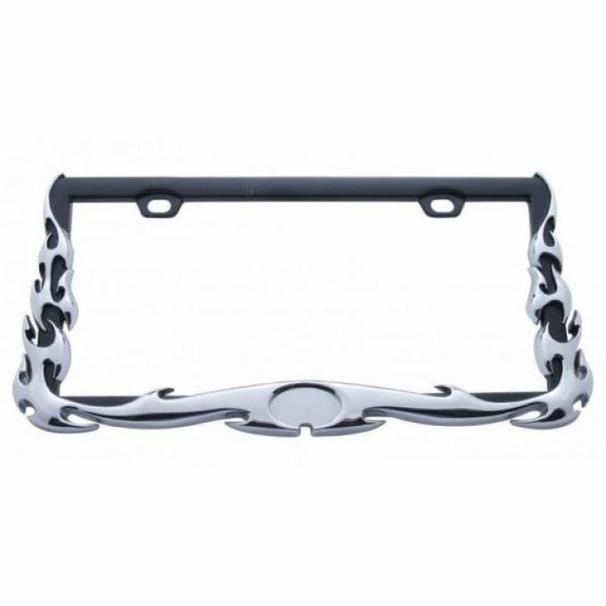 United Pacific Chrome Flame License Plate Frame 50038