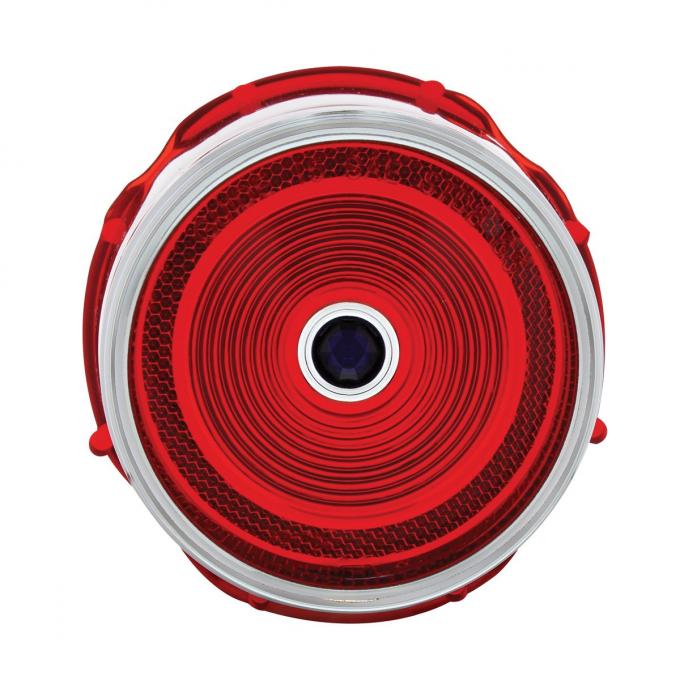 United Pacific Tail Light Lens w/Blue Dot & Chrome Ring For 1965 Chevy Impala C6506