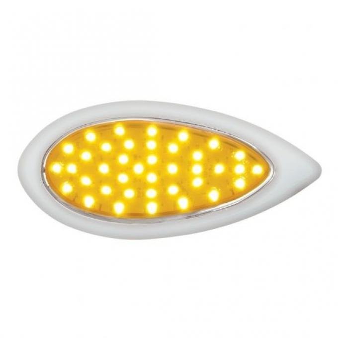 United Pacific 39 LED "Teardrop" Turn Signal Light w/ Bezel - Amber LED/Amber Lens 38805