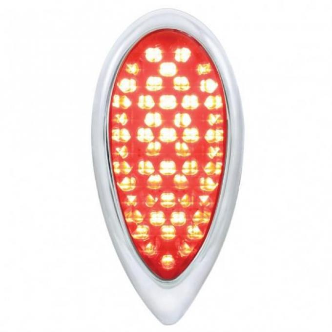 United Pacific 39 LED Tail Light W/Flush Mount Chrome Bezel For 1938-39 Ford Car FTL383903