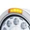 United Pacific Stainless Bullet Classic Headlight 11 LED Bulb w/ Dual Mode LED Signal - Amber Lens 31576