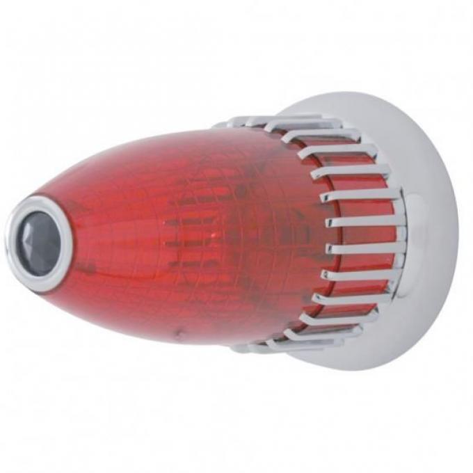 United Pacific 1959 Cadillac Style Tail Light w/Flush Mount, Red Lens w/Blue Dot C8017-1