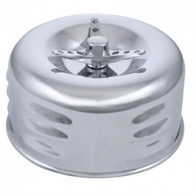 United Pacific 2-5/8" Dual Barrel Louvered Air Cleaner w/3-Wing Screw A6281