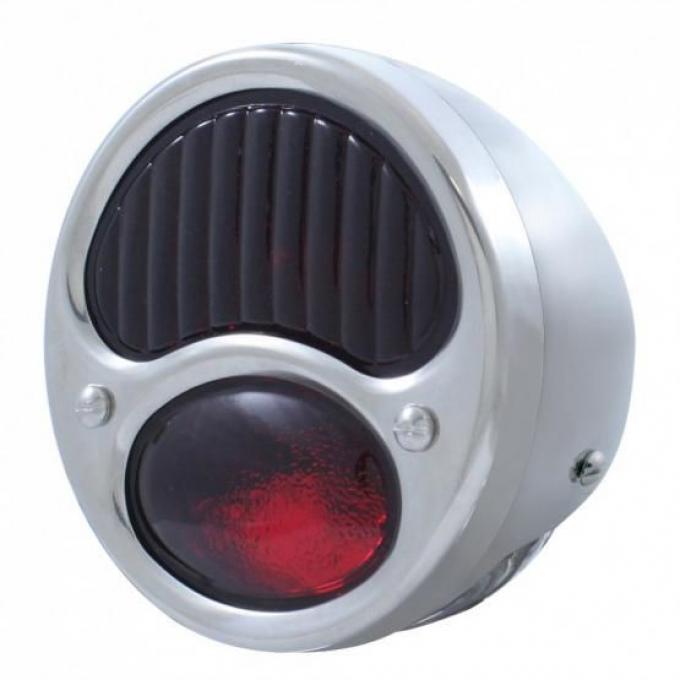 United Pacific 6V Stainless Steel Tail Light w/Glass Lens For 1928-31 Ford Model A A1001-6VRL