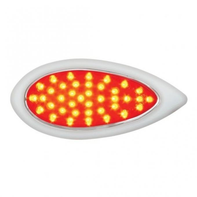 United Pacific 39 LED "Teardrop" Stop, Turn & Tail Light w/Bezel - Red LED/Red Lens 38804