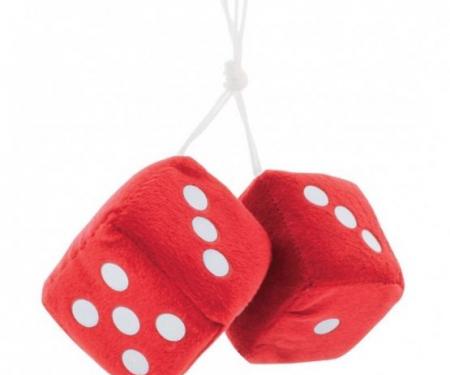 United Pacific 3" X 3" Classic Fuzzy Dice, Red (Pair) C5038R