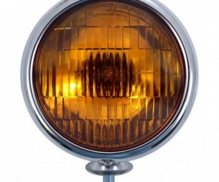 United Pacific 6V Vintage Chrome Fog Light, Amber Lens C364009