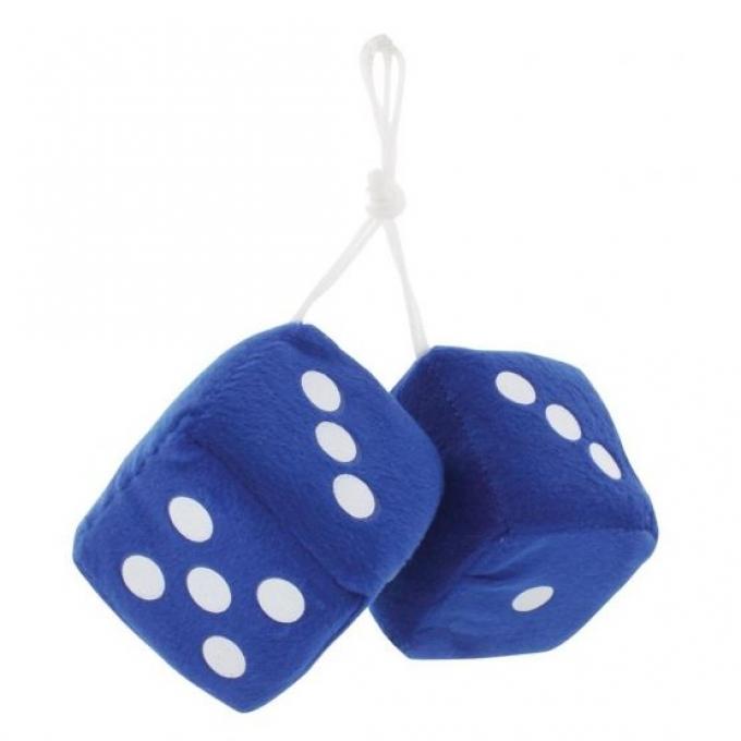 United Pacific 3" X 3" Classic Fuzzy Dice, Blue (Pair) C5038B