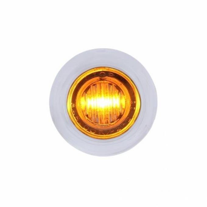 United Pacific 3 LED Dual Function Mini Auxiliary/Utility Light w/ Bezel - Amber LED/Clear Lens 36602