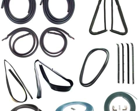 AMD Weatherstrip Kit, Full, w/ Chrome Reveal Lock Strip, w/ 1pc Vent Window Seal, 16pcs, 85-87 Chevy GMC C/K Pickup Truck X599-4085-1S