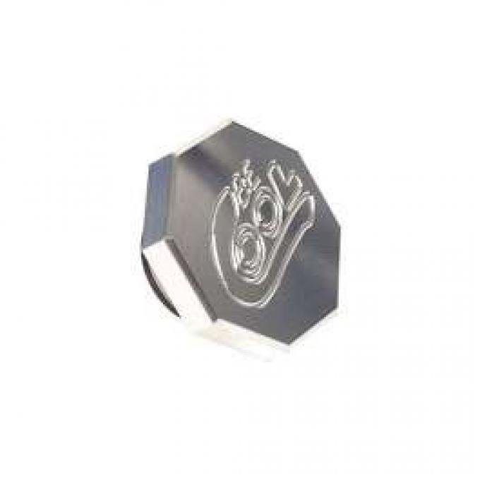 Full Size Chevy Radiator Cap, 12-15 Lb. Be Cool, Octagon Style, Polished Finish, 1958-1972