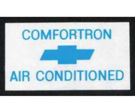 Full Size Chevy Window Comfortron Air Conditioning Decal, 1968-1970