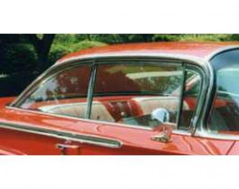 Full Size Chevy Side Glass Set, Clear, Date Coded, 2-Door Sedan, 1959-1960