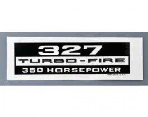 Full Size Chevy Valve Cover Decal, 327ci/350hp Turbo-Fire, 1958-1964
