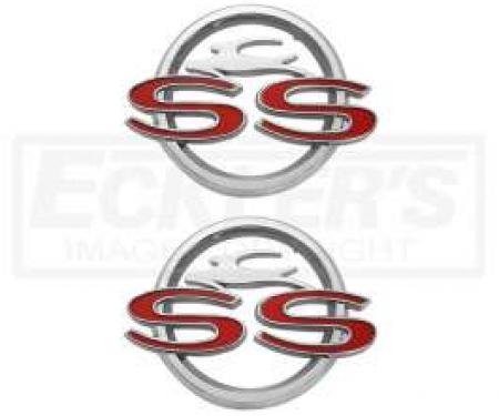 Full Size Chevy Rear Quarter Panel Emblems, Impala SS, 1962