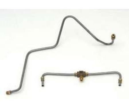 Full Size Chevy Tri-Power Pump To Carburetor Fuel Lines, With Brass Tee, 348ci, 1959-1961