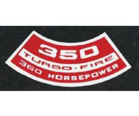 Full Size Chevy Air Cleaner Decal, 350ci/360hp Turbo-Fire, 1965-1972