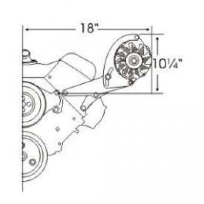 Full Size Chevy Alternator Conversion Kit, 348 & 409ci, 1962