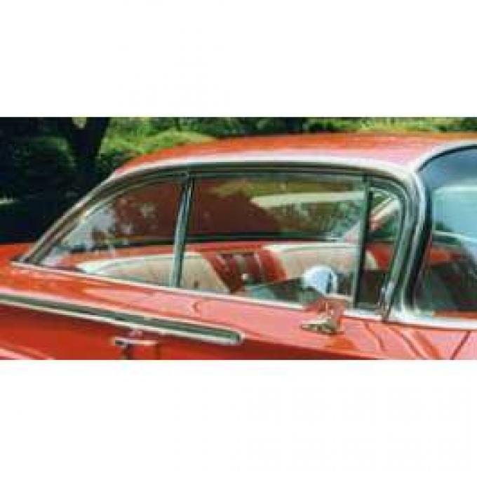 Full Size Chevy Door Glass, Clear, Non-Date Coded, 2-Door Hardtop, Impala, 1958