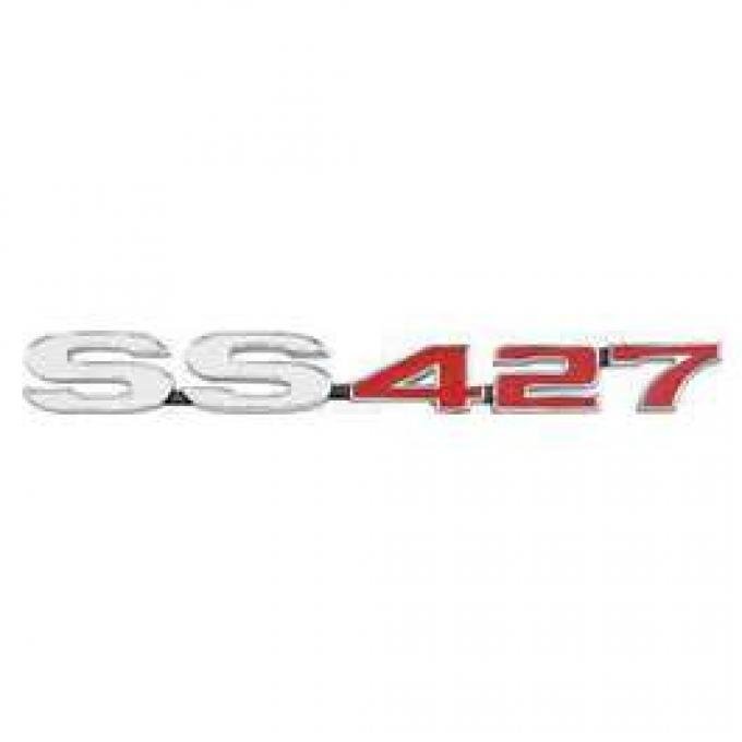 Full Size Chevy Trunk Emblem, SS427, 1968