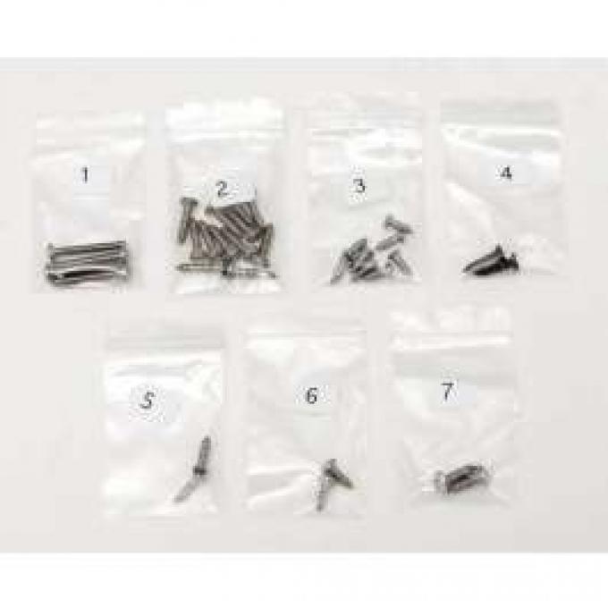 Full Size Chevy Exterior Trim Screw Set, Impala, 1964