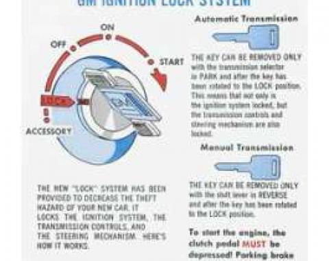 Full Size Chevy Starting Instruction Sleeve Decal, 1969-1972