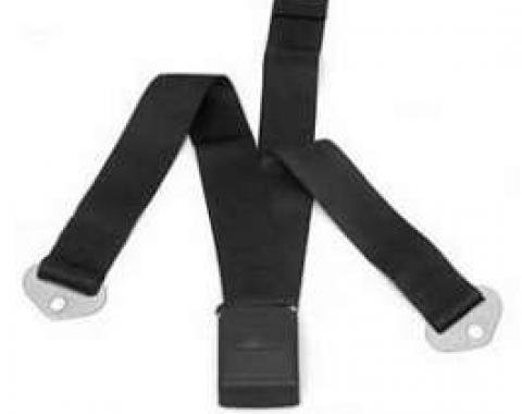 Full Size Chevy Bucket Seat Belt, Standard Interior, Black, 1965-1966