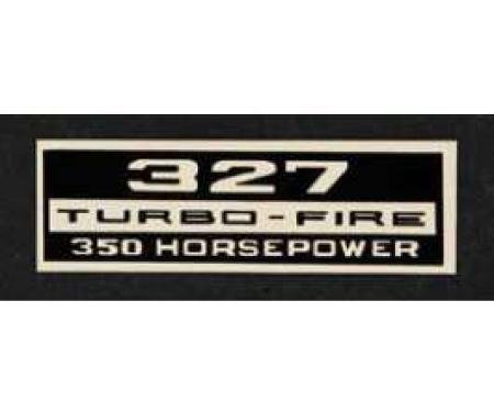 Full Size Chevy Valve Cover Decal, 327ci/350hp Turbo-Fire
