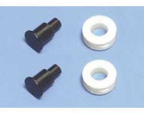 Full Size Chevy Door Nylon Window Rollers & Rivets, 1/4 Diameter, Grooved, 1958-1965