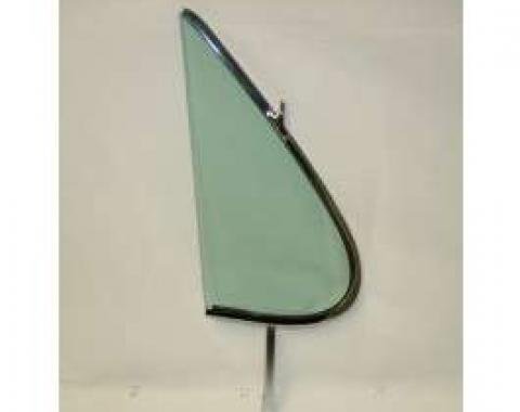 Full Size Chevy Vent Glass Assembly, Left, Green Tinted, 1961-1962 Bel Air, Impala Hardtop & Convertible, 1961-1962