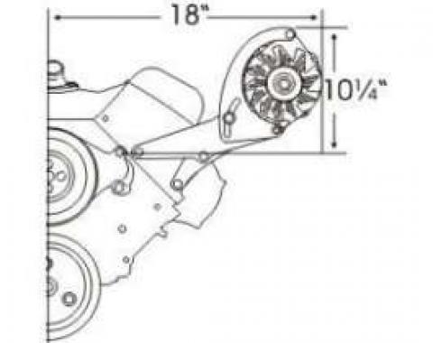 Full Size Chevy Alternator Conversion Kit, 348 & 409ci, 1959