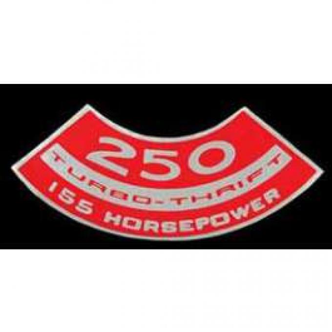Full Size Chevy Air Cleaner Decal, Turbo-Thrift, 250ci/155hp, 1967-1969