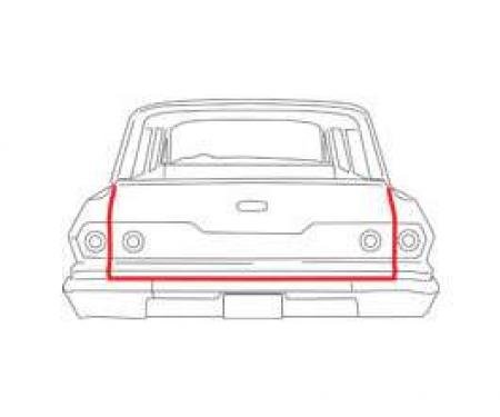 Full Size Chevy Weatherstrip, Wagon, On Body, Molded Ends, 1961-1964