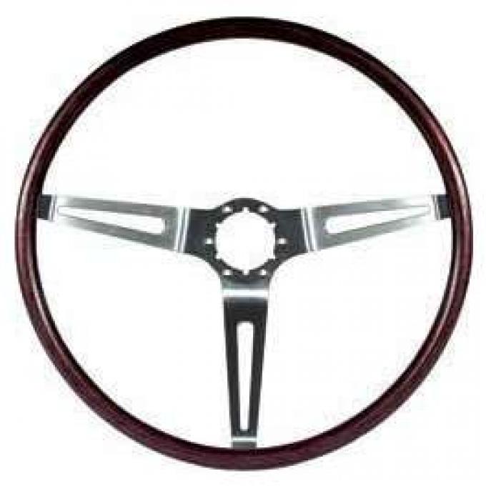 Full Size Chevy Steering Wheel, Simulated Rosewood, 1969-1970