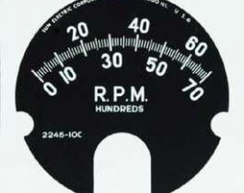 Full Size Chevy Tachometer Face Decal, 7000 RPM & No Red Line, 1961