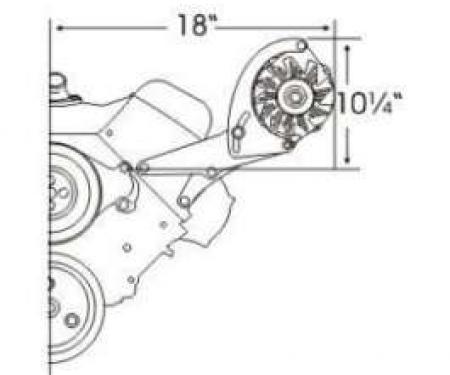 Full Size Chevy Alternator Conversion Kit, 348 & 409ci, 1959