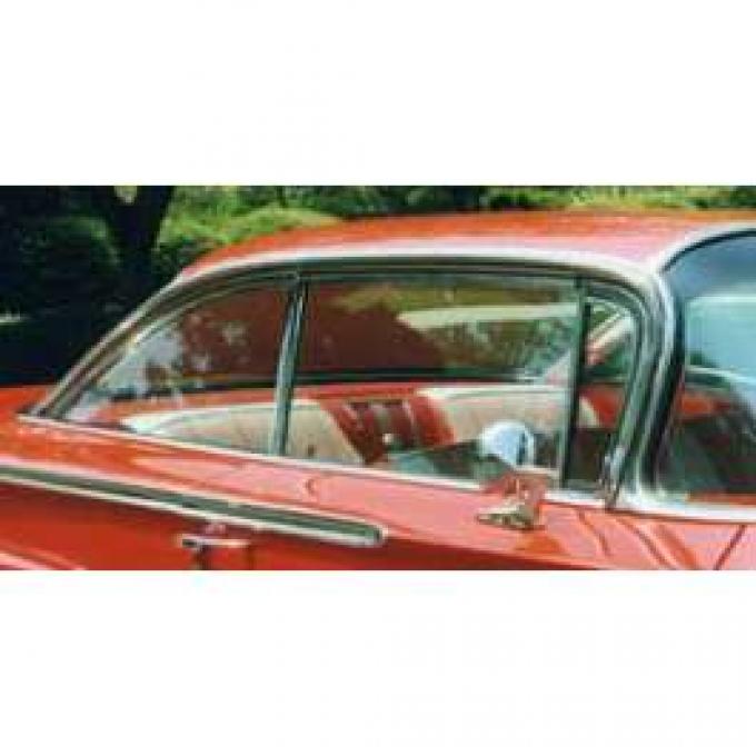 Full Size Chevy Vent Glass, Clear, Date Coded, 2-Door Hardtop, Bel Air, 1961-1962